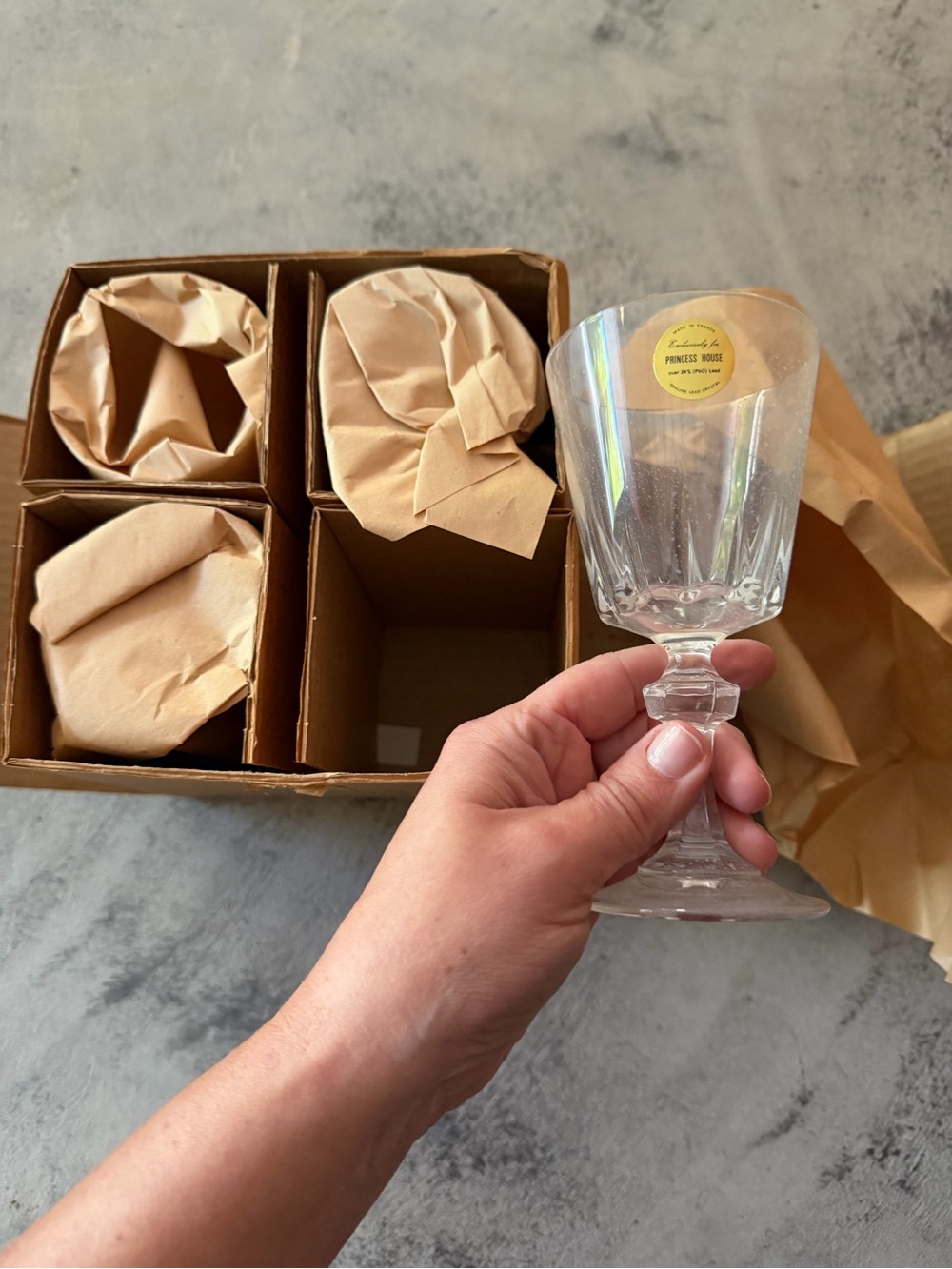 NIB- Princess House clear crystal water glasses set of 8